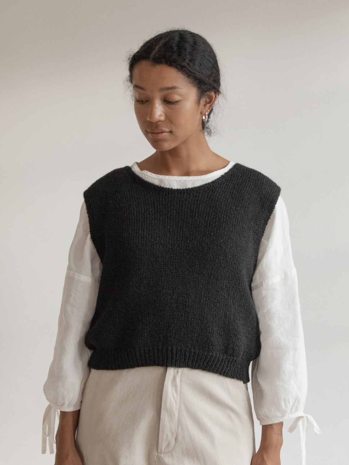 Briar Knit Vest in Noir
