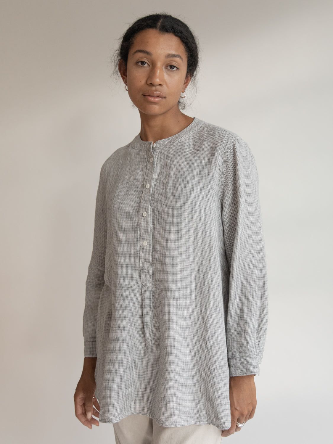 Theo Tunic in Dove Check