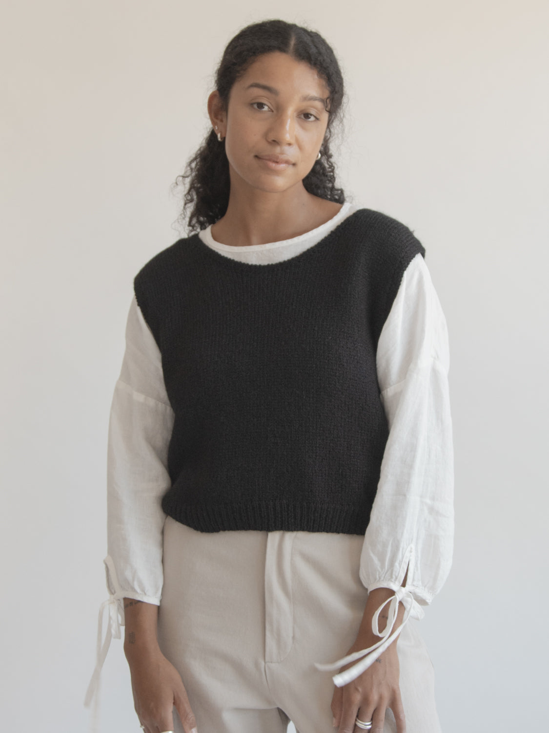 Briar Knit Vest in Noir