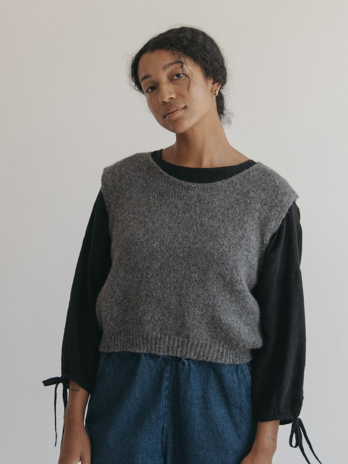 Briar Knit Vest in Charcoal