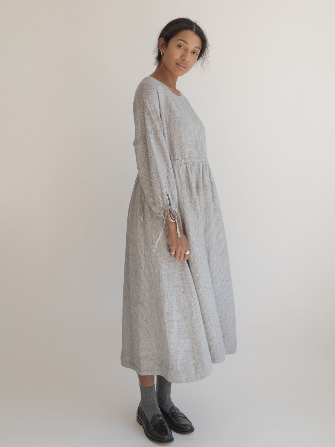 Bea Dress in Dove Check
