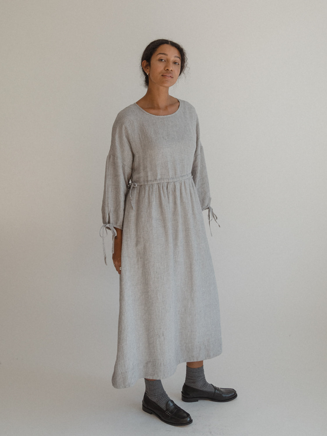 Bea Dress in Dove Check