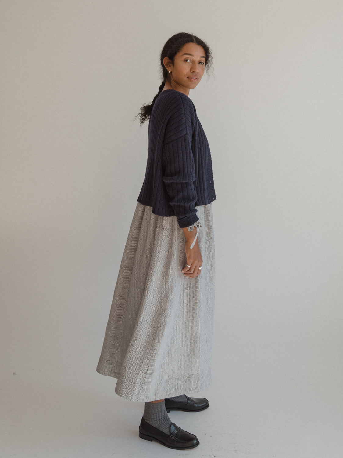Bea Dress in Dove Check