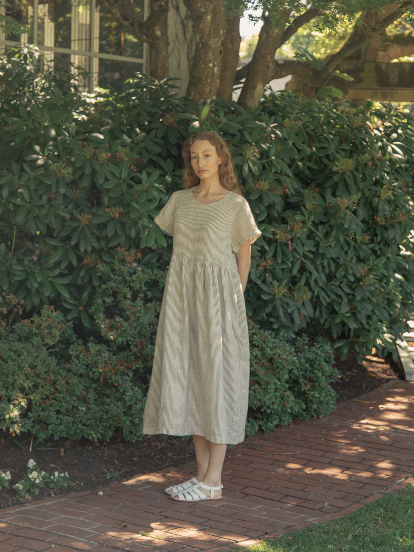 Hazel Dress in Chocolate Stripe