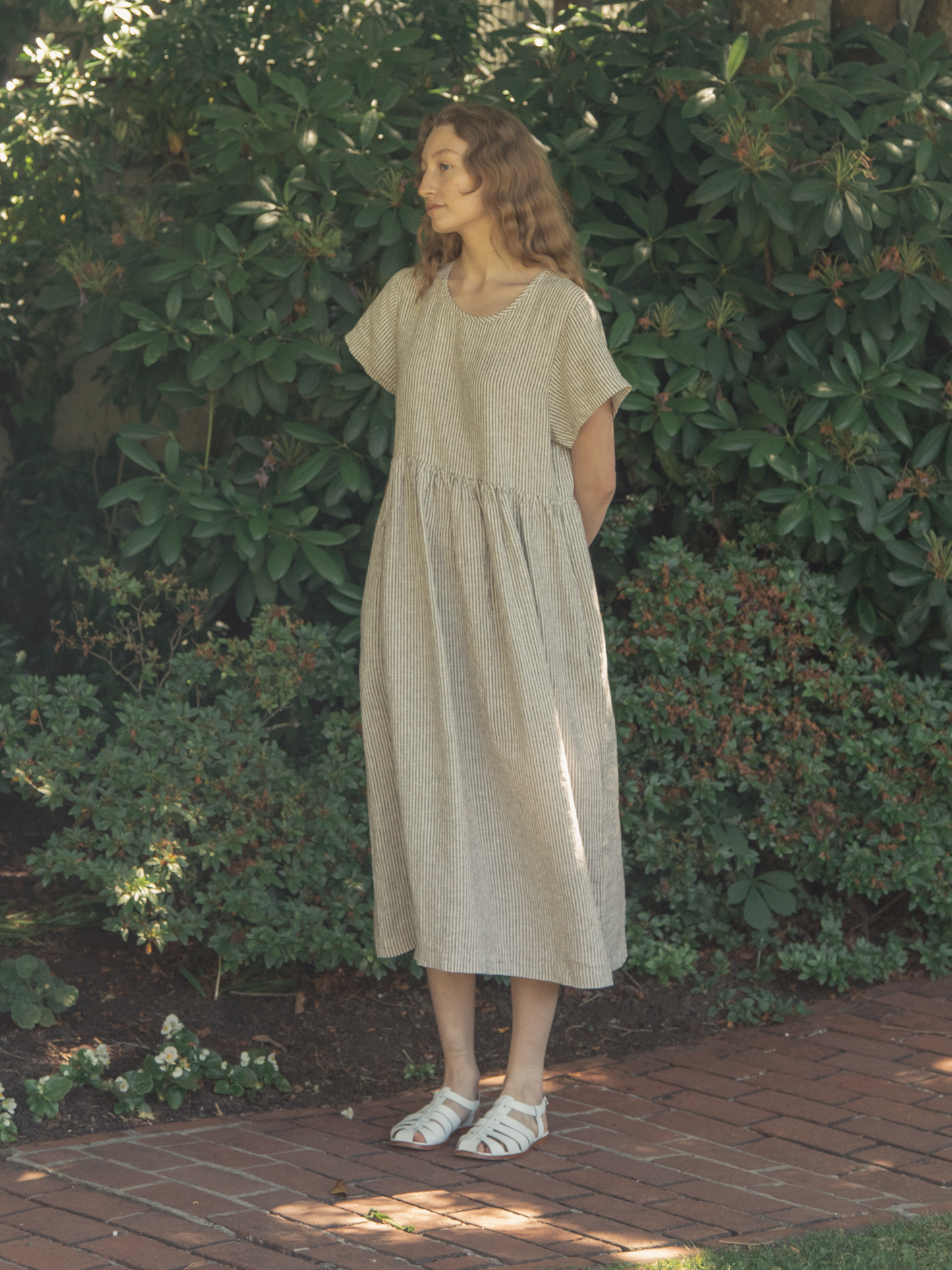 Hazel Dress in Chocolate Stripe