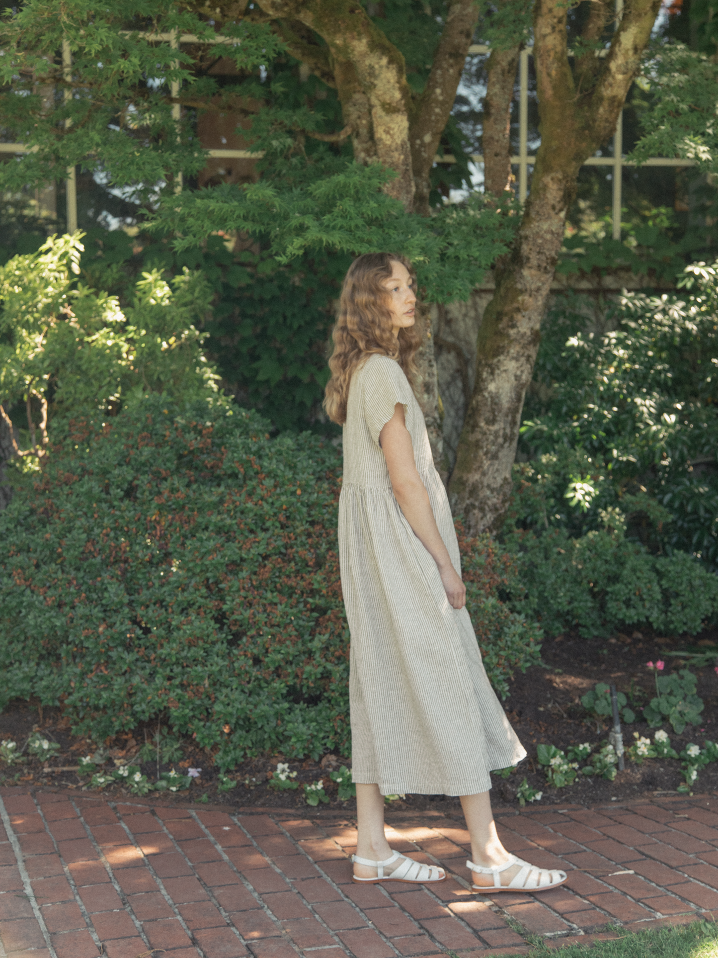 Hazel Dress in Chocolate Stripe