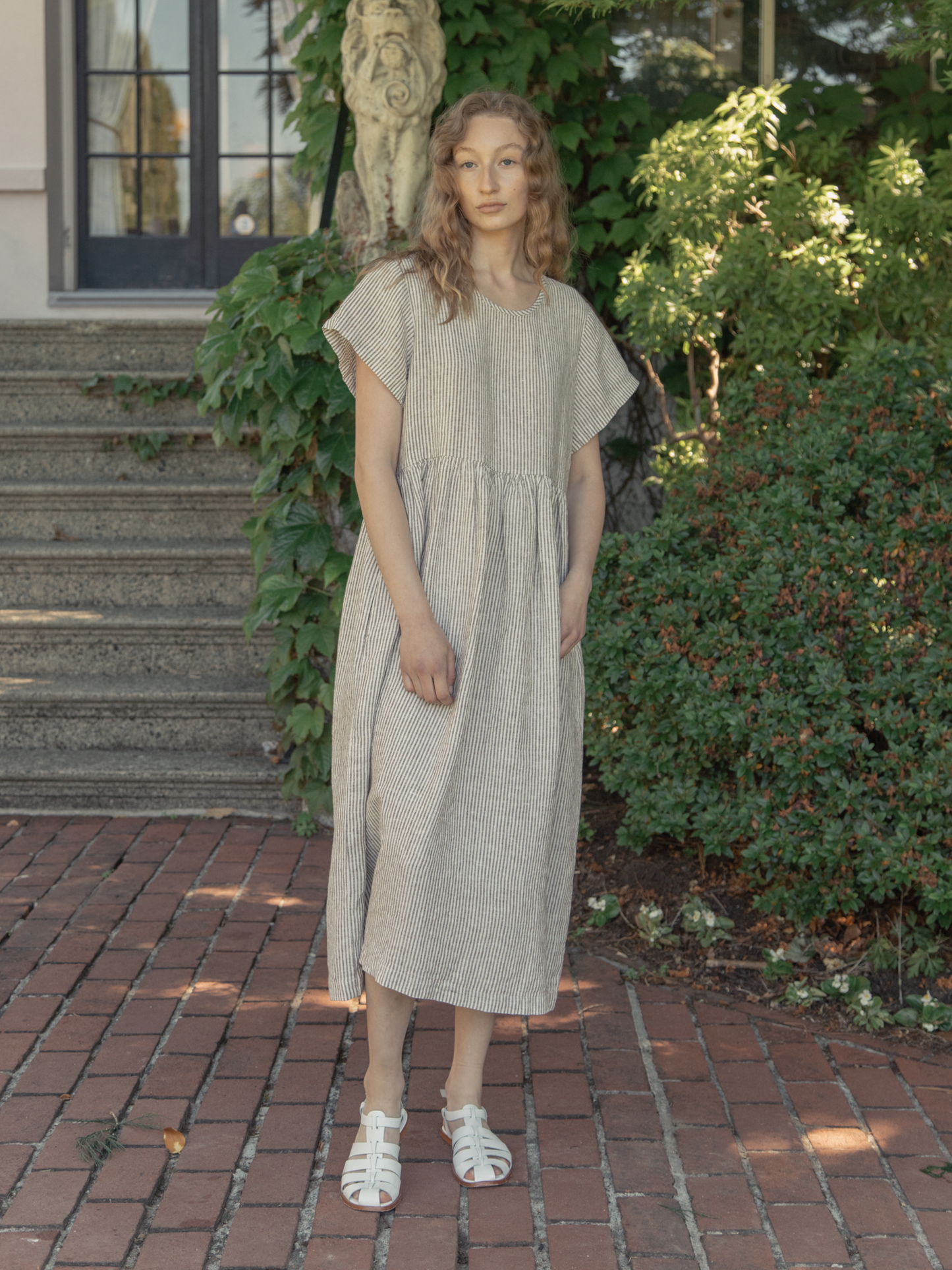 Hazel Dress in Chocolate Stripe