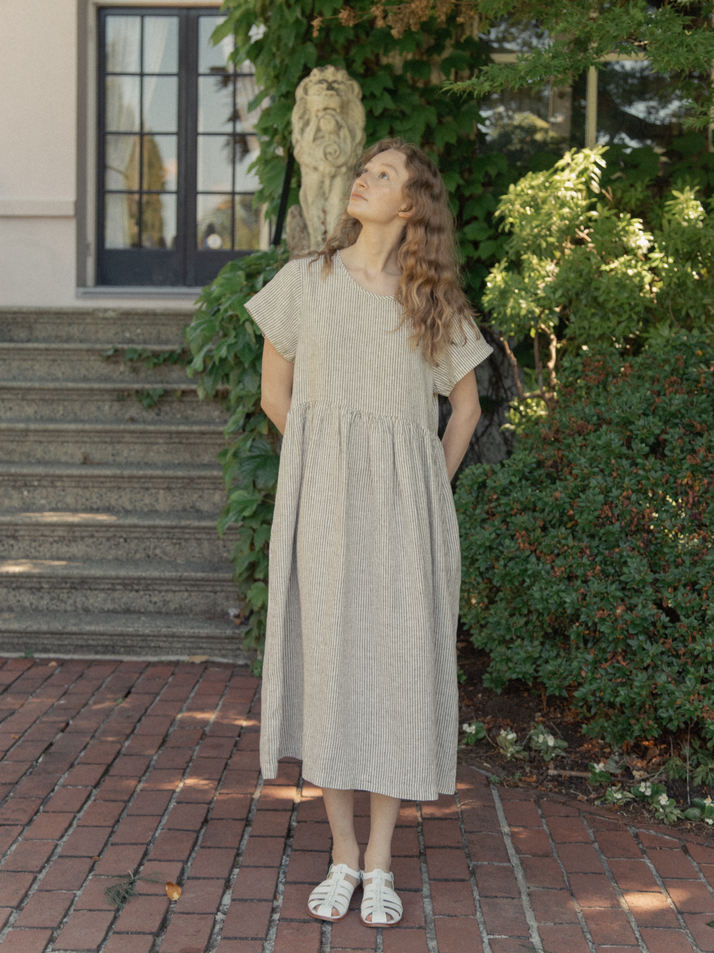 Hazel Dress in Chocolate Stripe