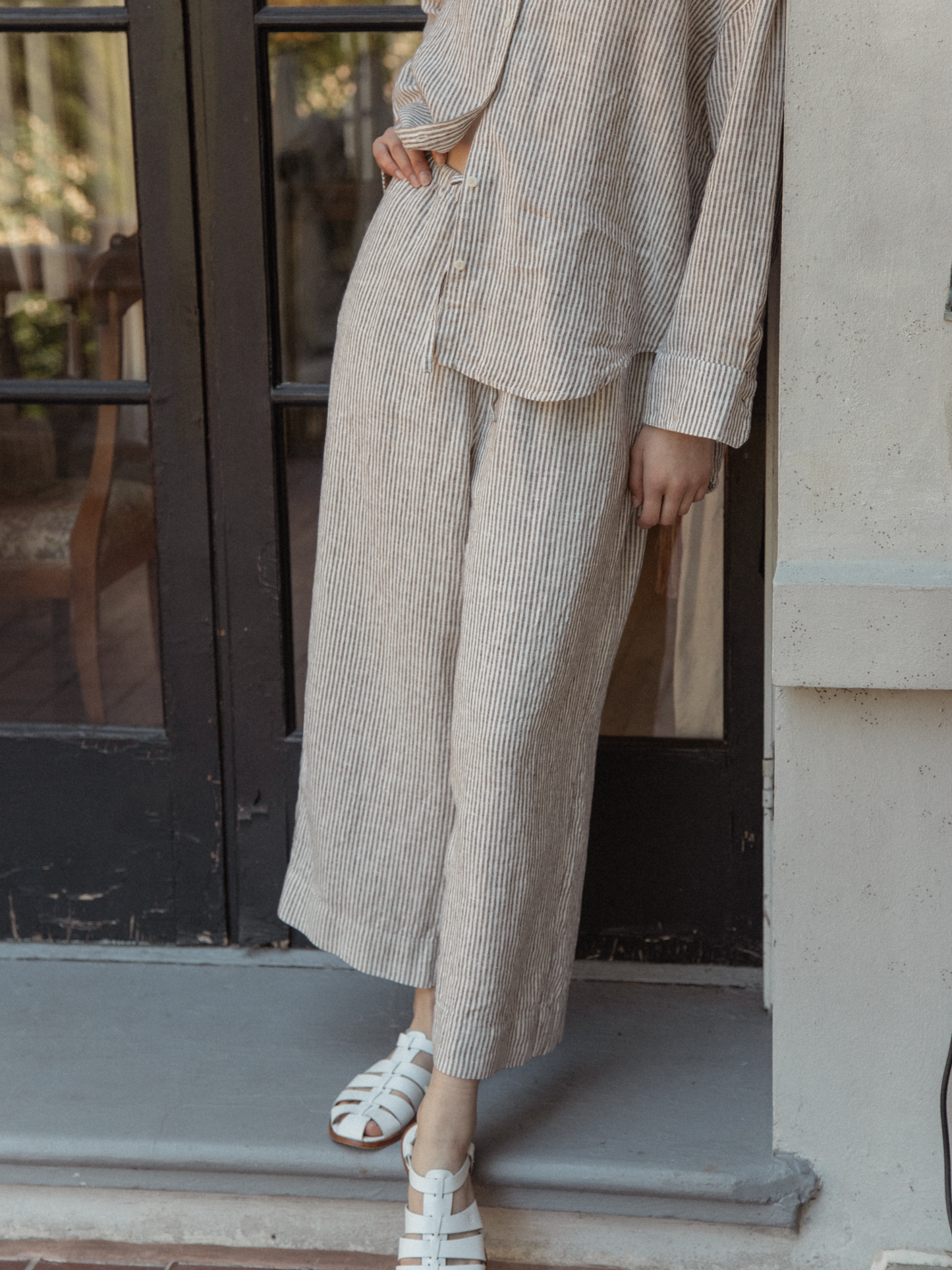 Olive Pant in Chocolate Stripe