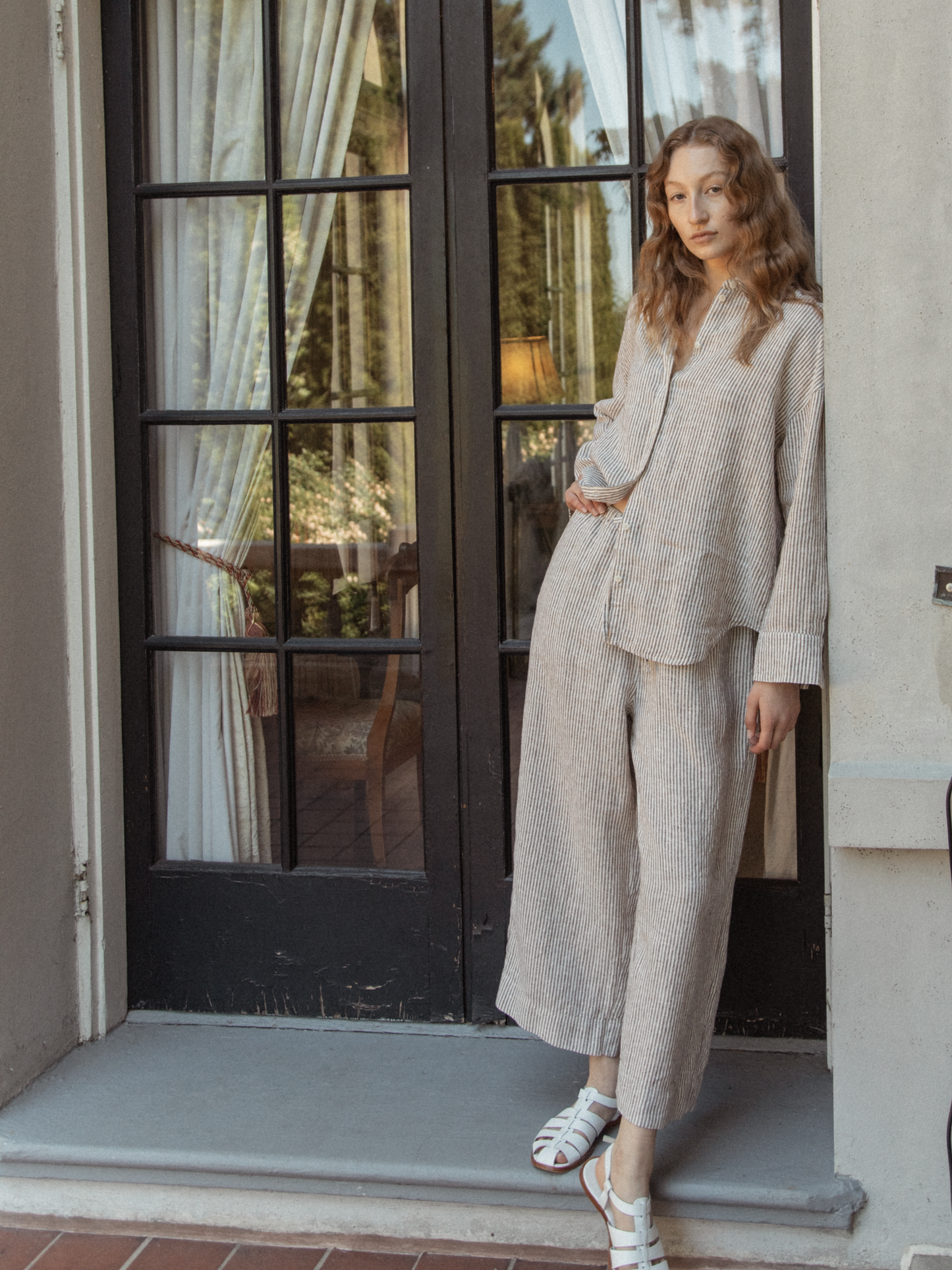 Olive Pant in Chocolate Stripe