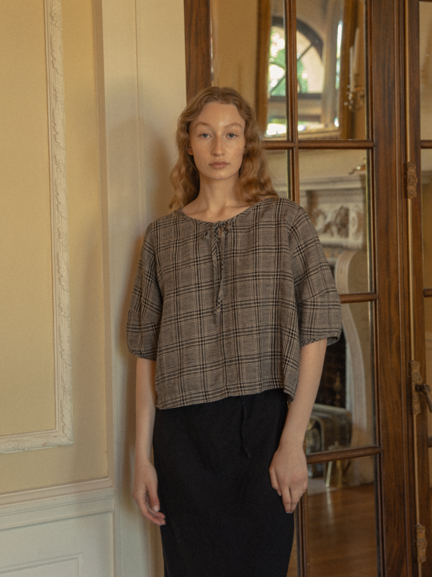 Blair Top Grey Plaid