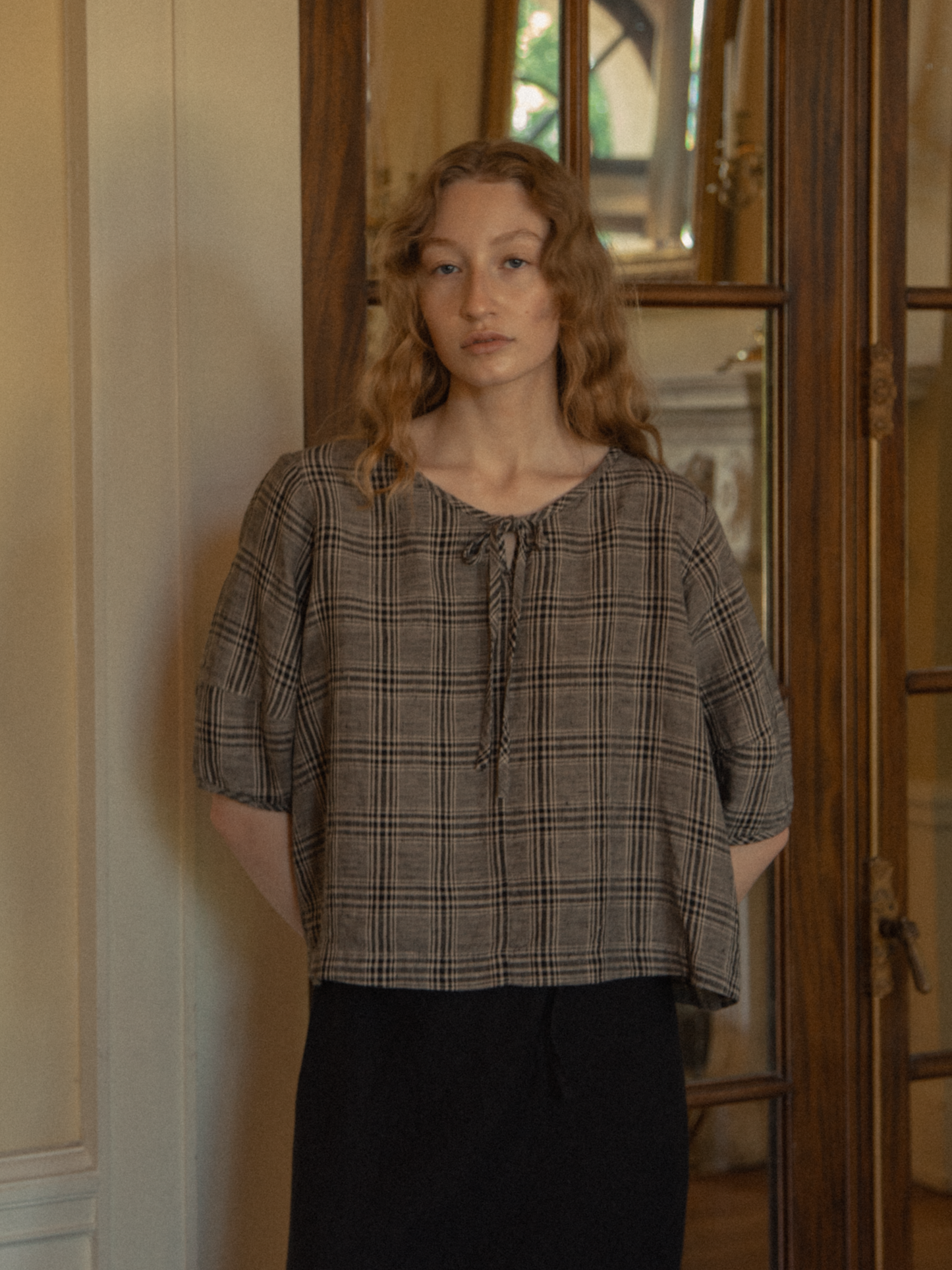 Blair Top Grey Plaid