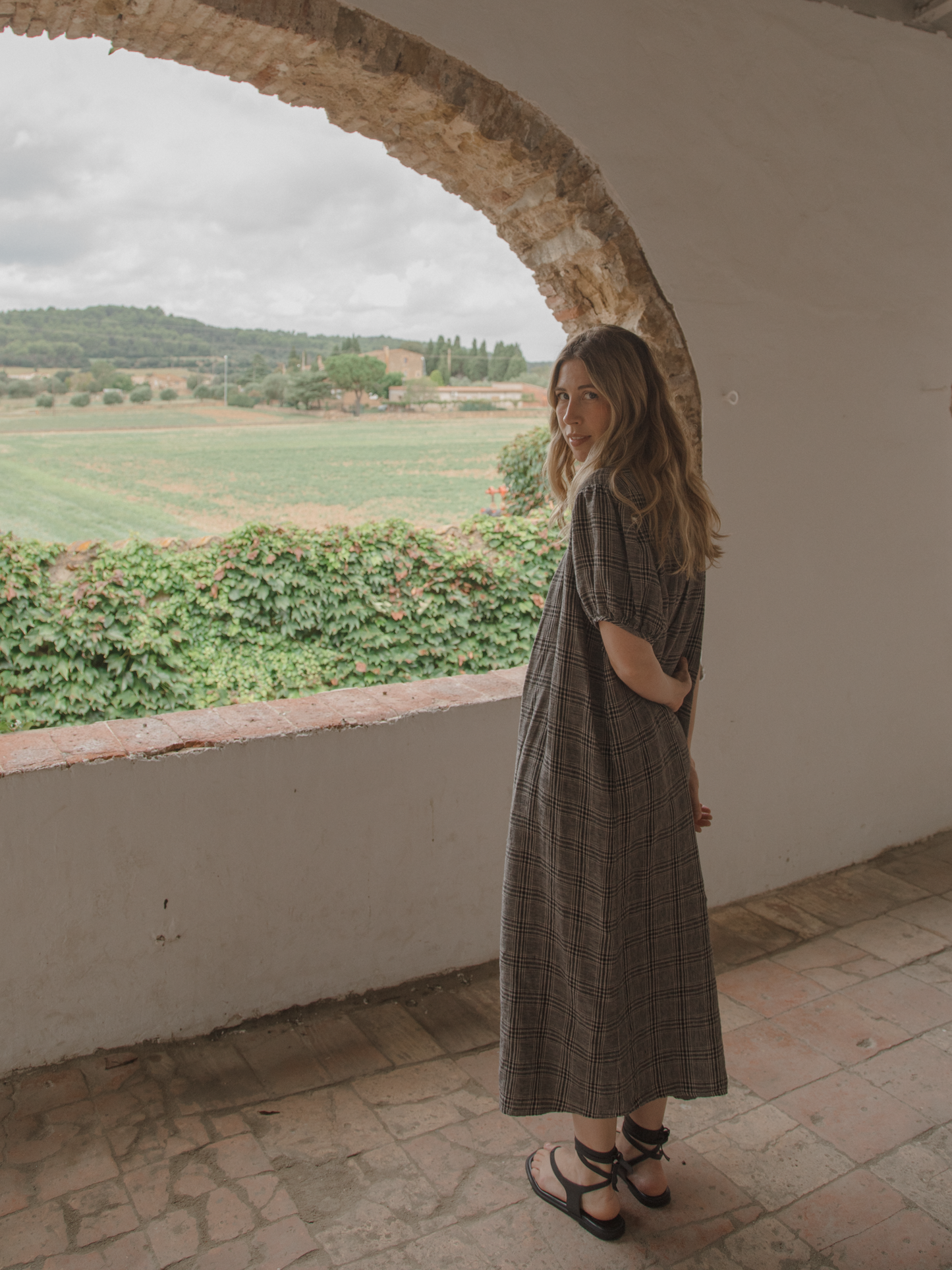 Lucy Dress Grey Plaid