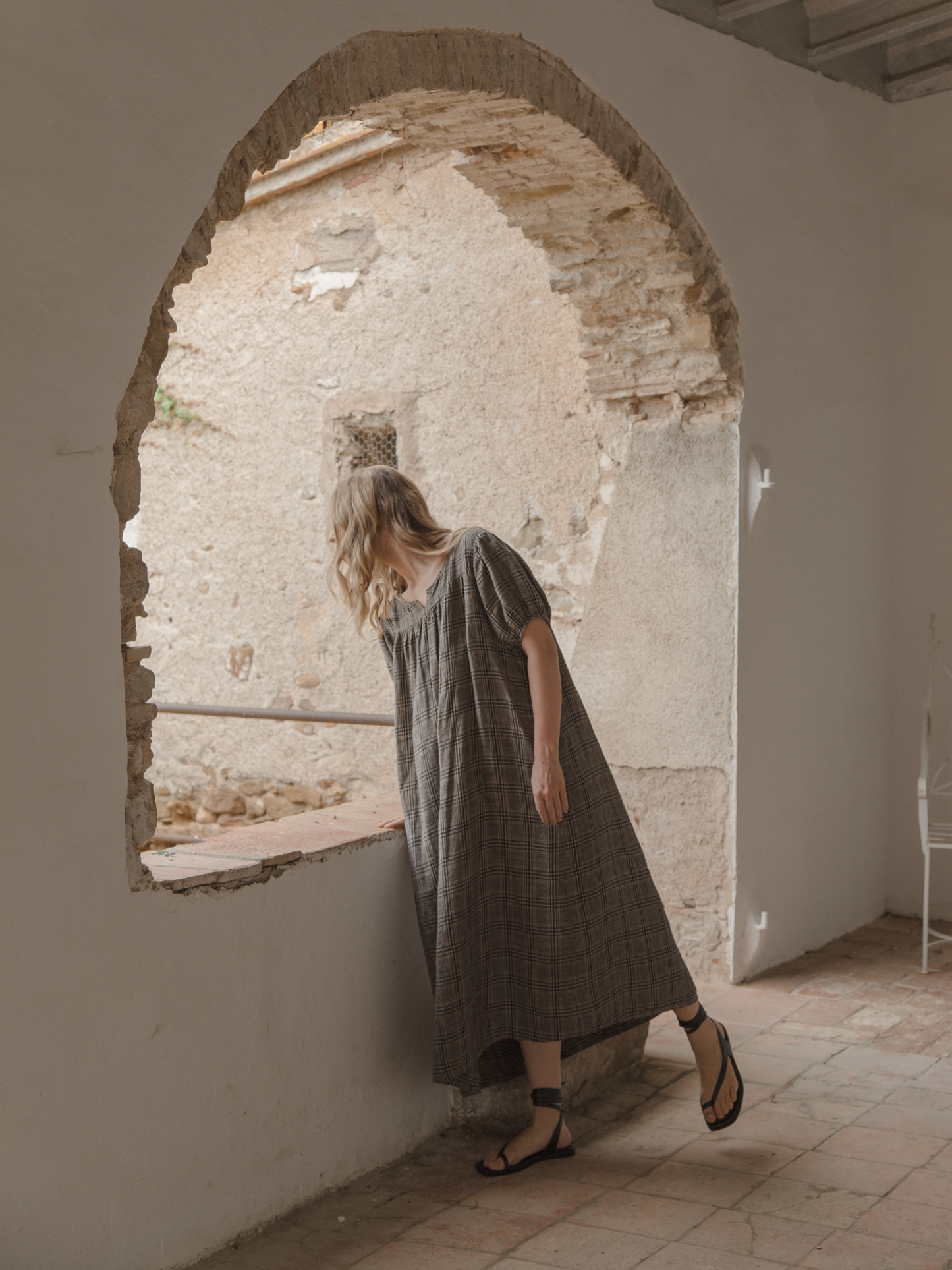 Lucy Dress Grey Plaid