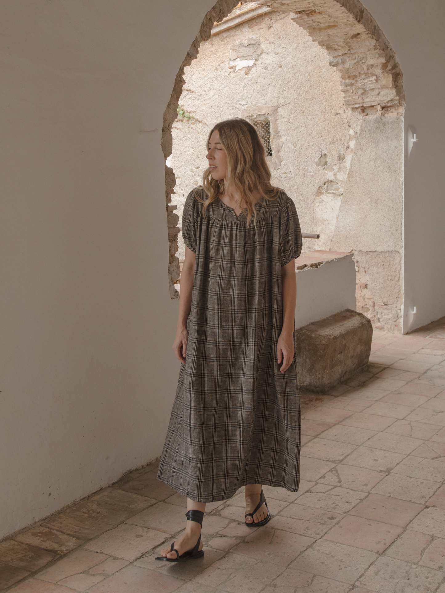Lucy Dress Grey Plaid