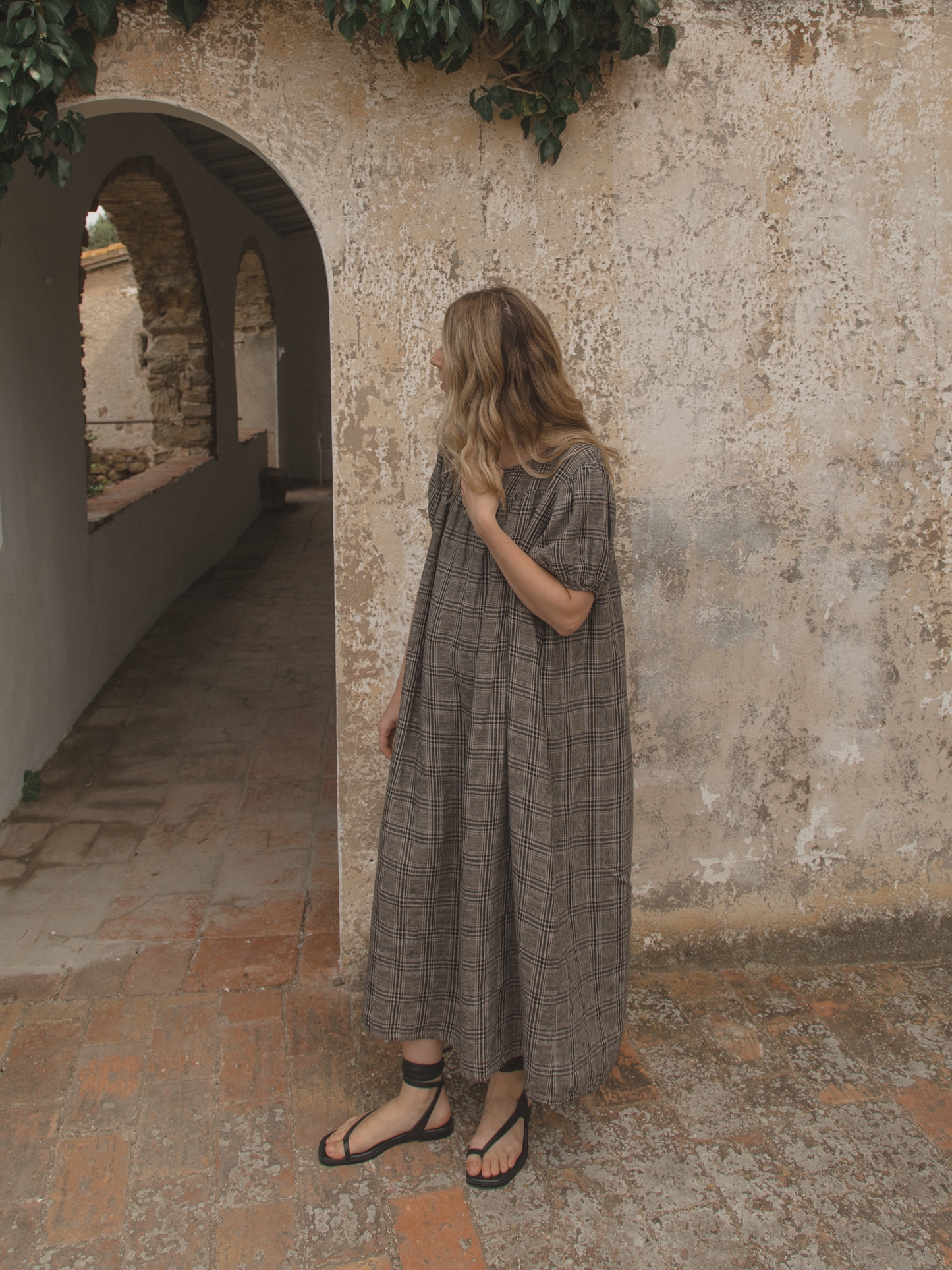 Lucy Dress Grey Plaid