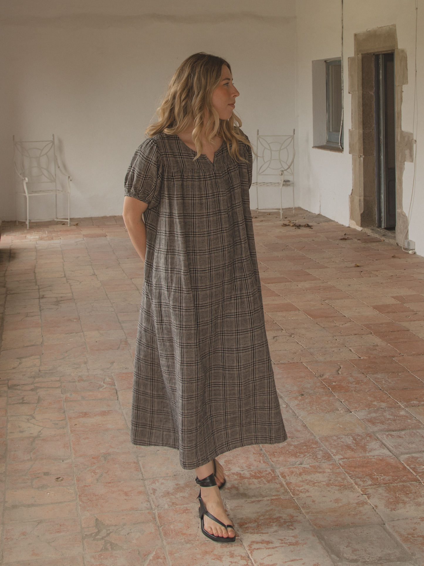 Lucy Dress Grey Plaid