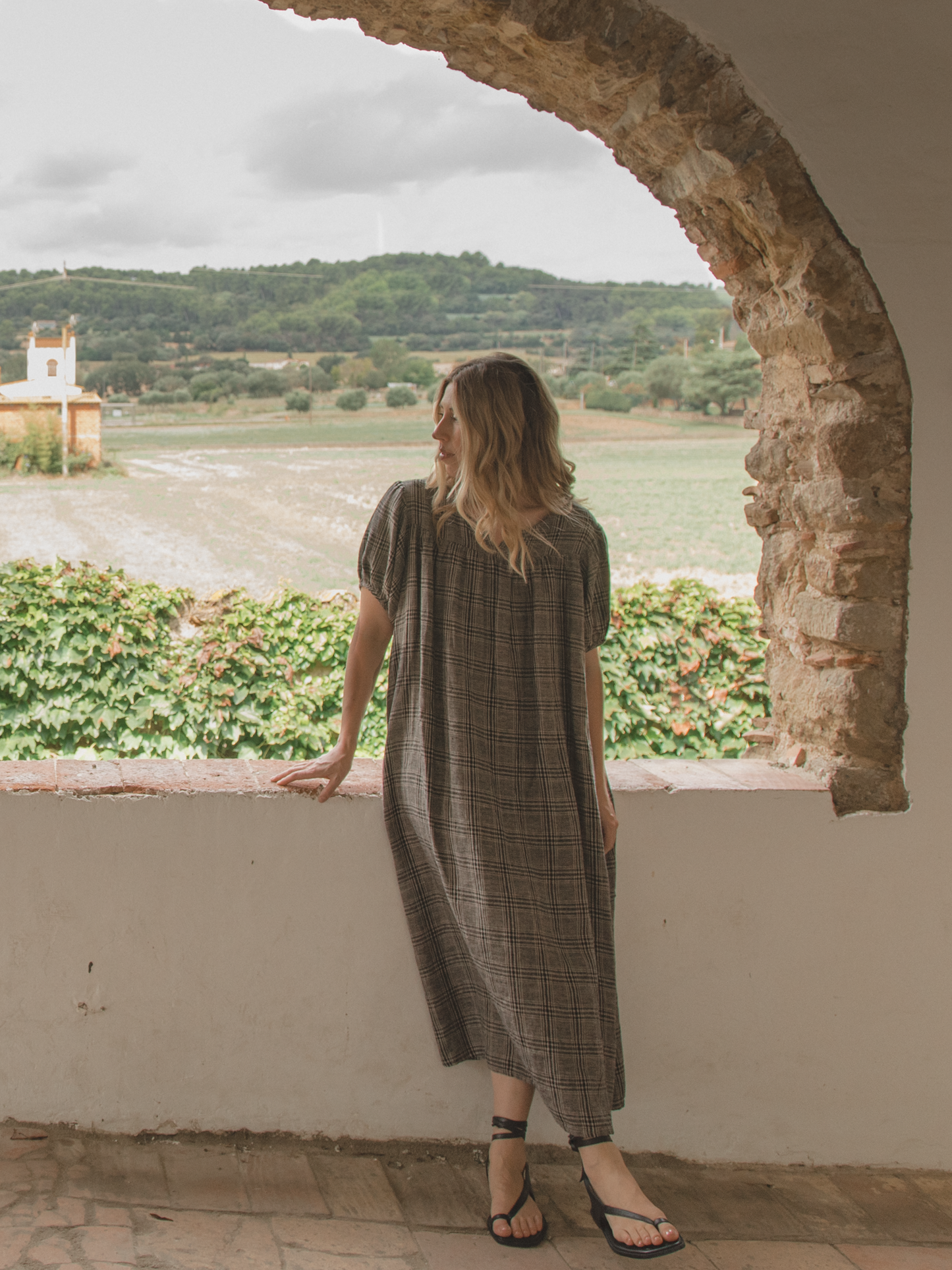 Lucy Dress Grey Plaid