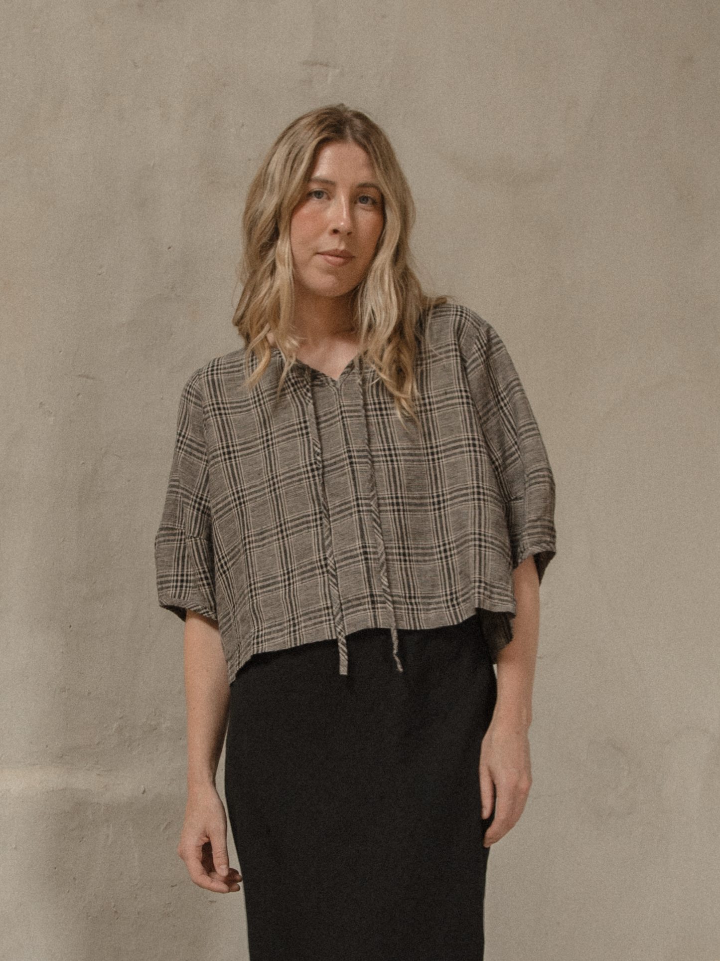 Blair Top Grey Plaid