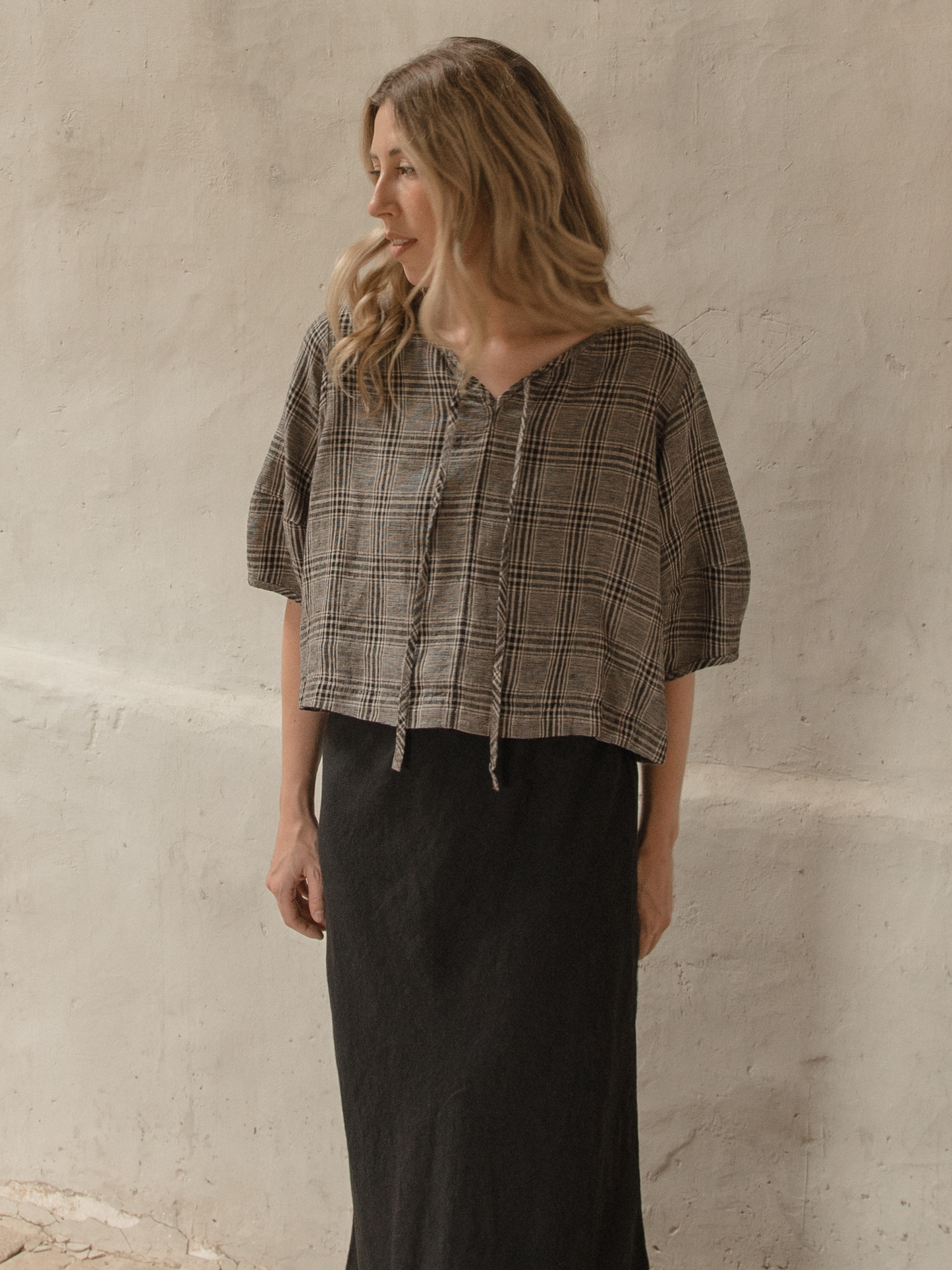 Blair Top Grey Plaid
