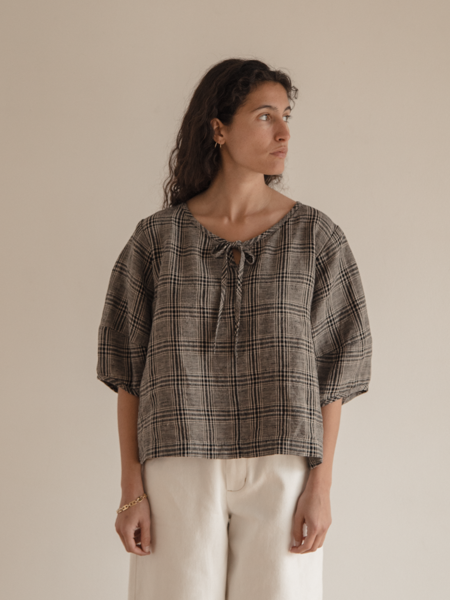 Blair Top Grey Plaid