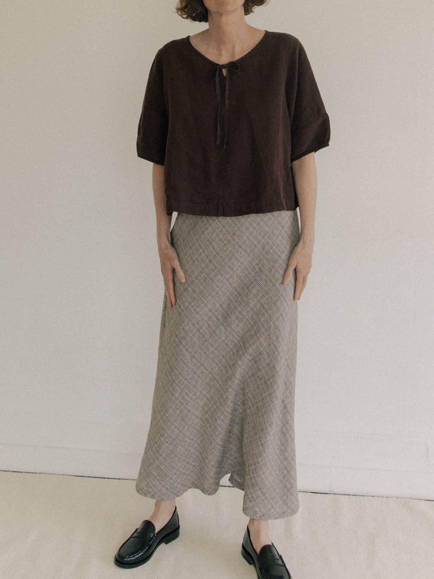 Meg Skirt in Charcoal Plaid