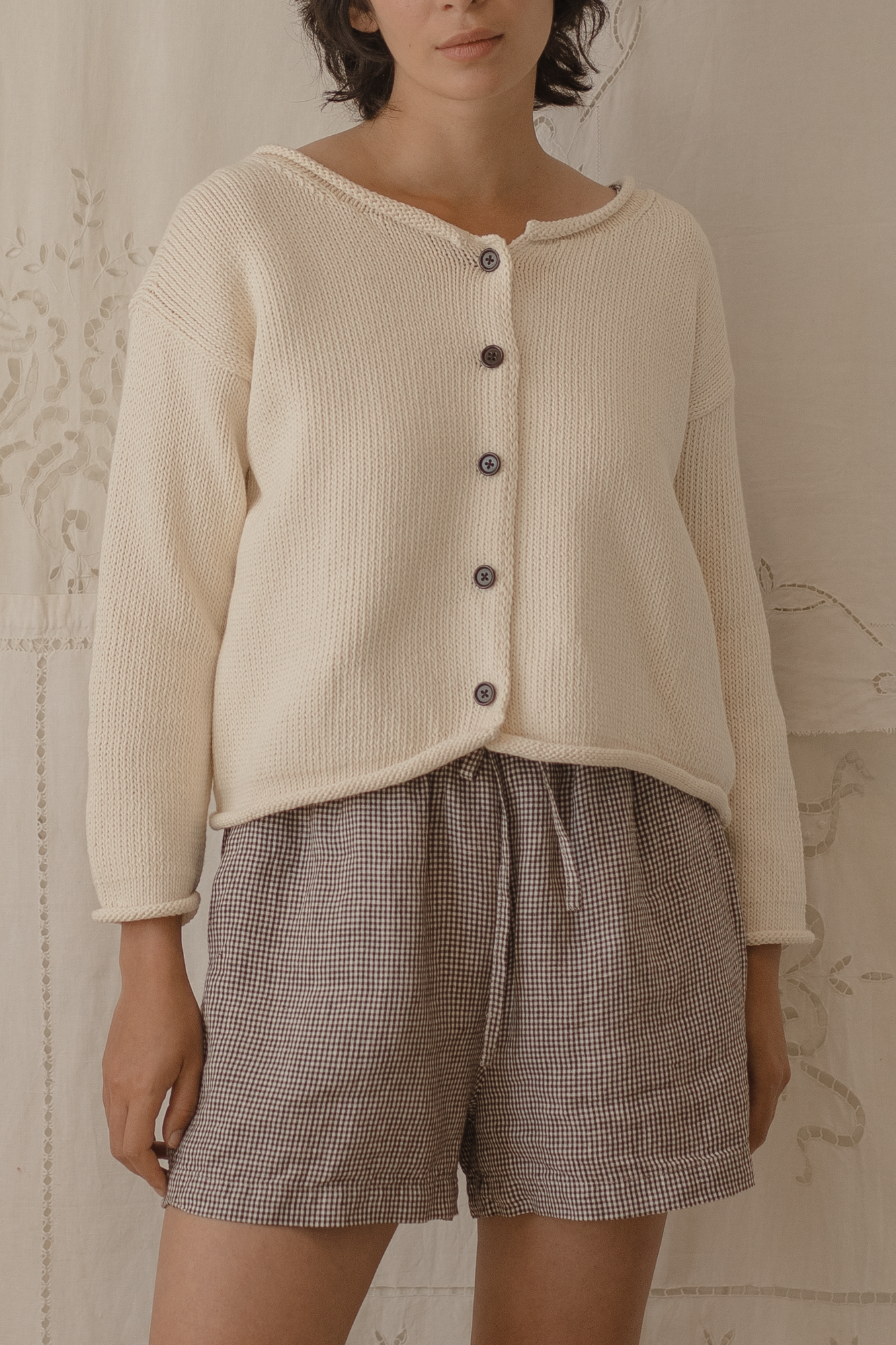 Lennon Cardigan Ivory – Gillian Stevens