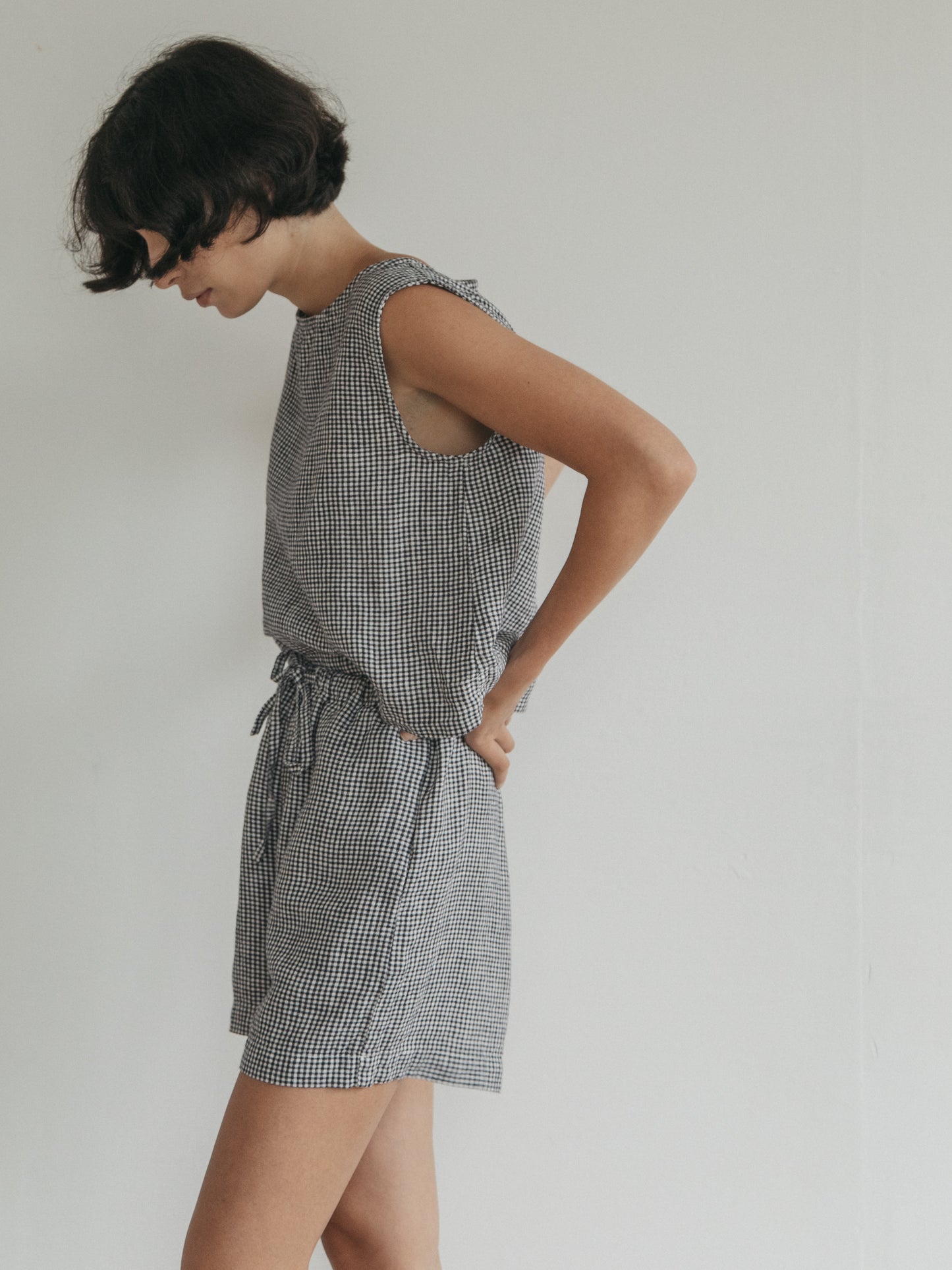 Finley Top in Marine Gingham