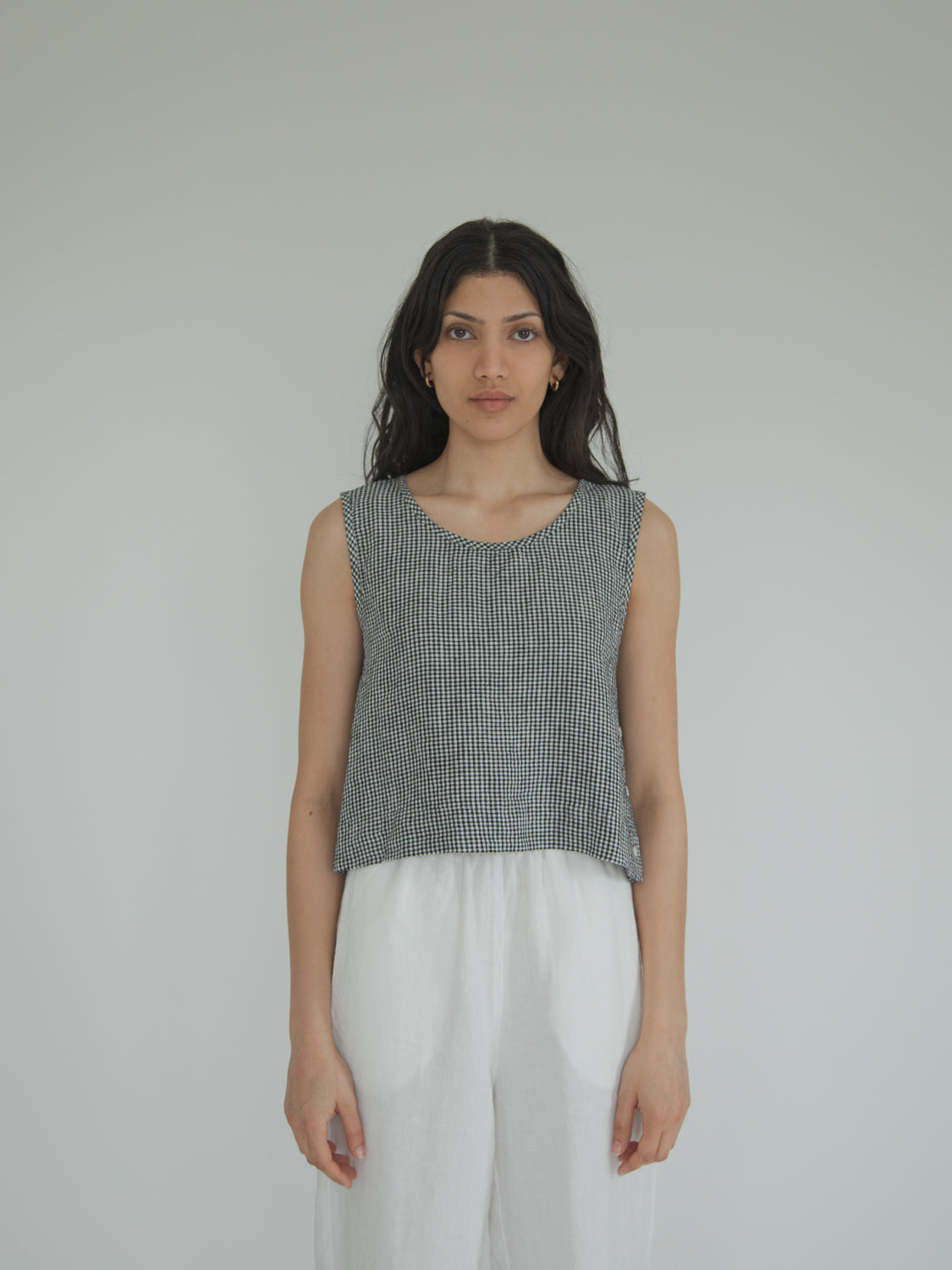 Eva Top in Gingham Noir