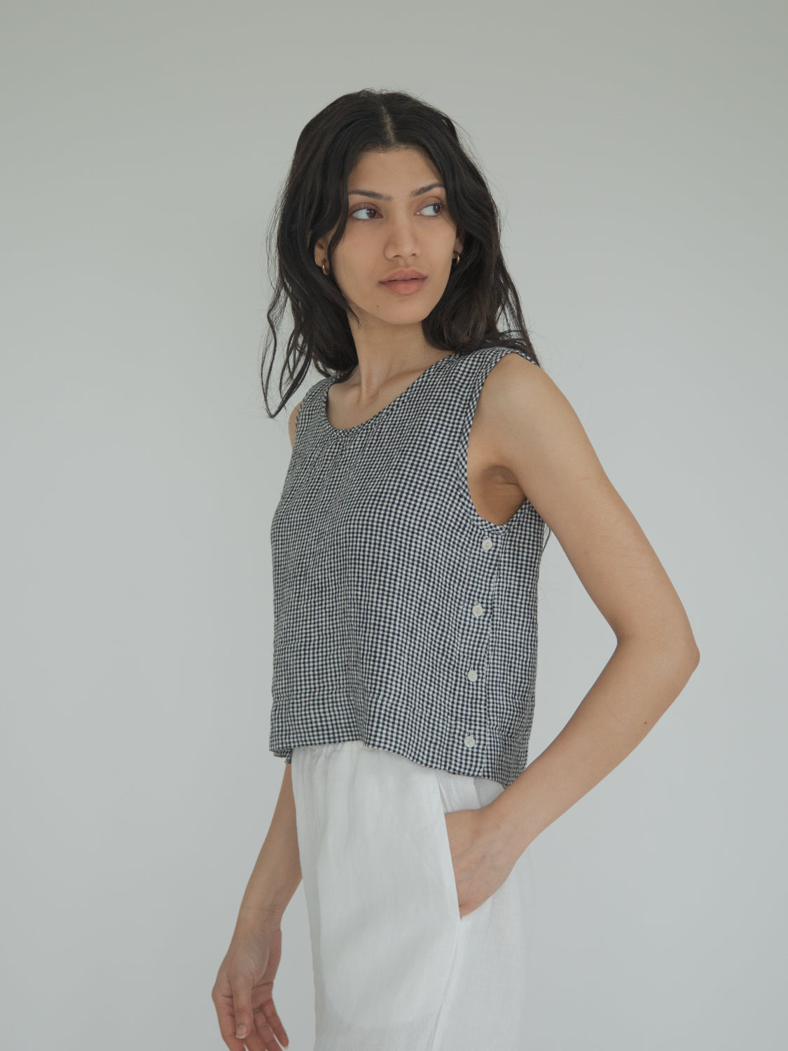 Eva Top in Gingham Noir