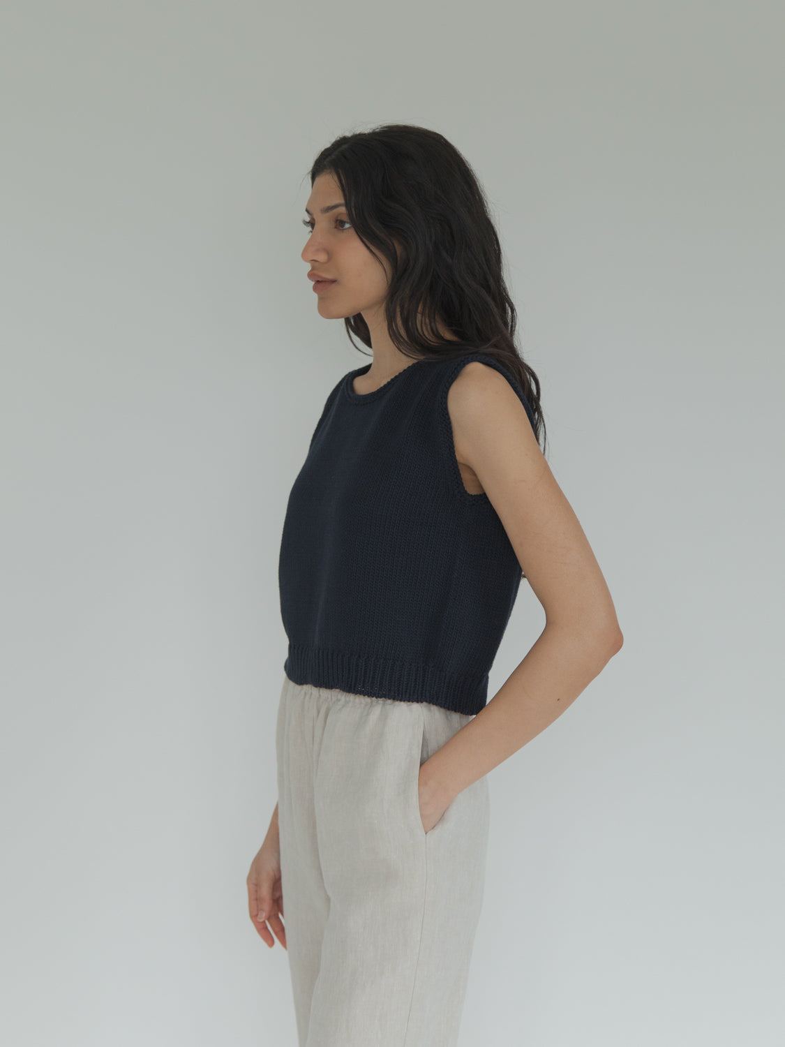 Briar Knit Top in Navy