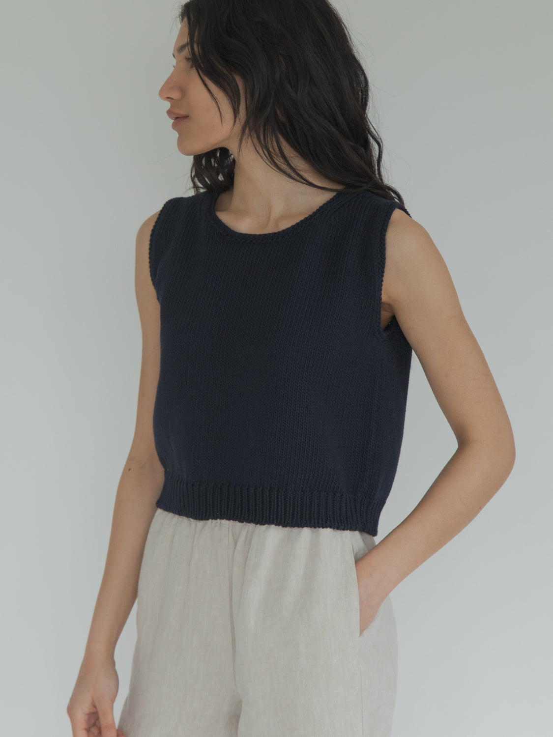 Briar Knit Top in Navy