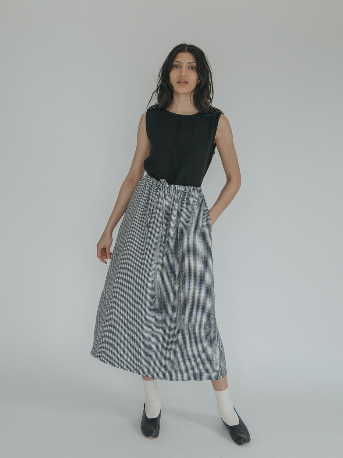 Adrie Skirt in Gingham Noir