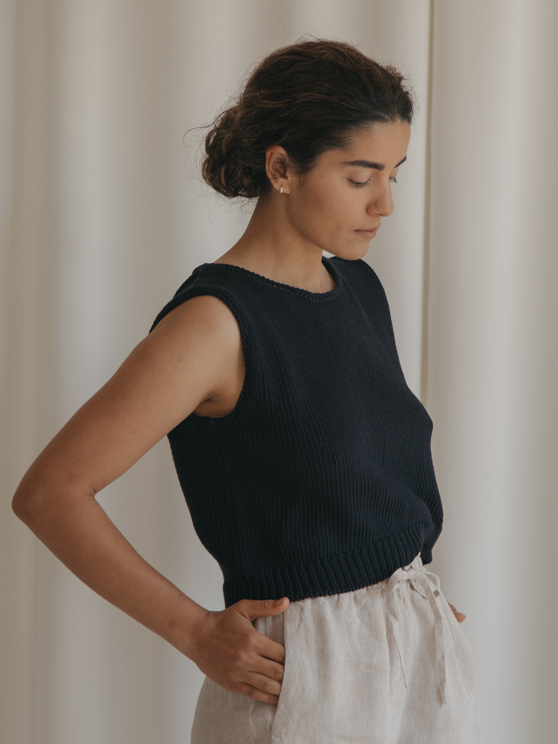 Briar Knit Top in Navy