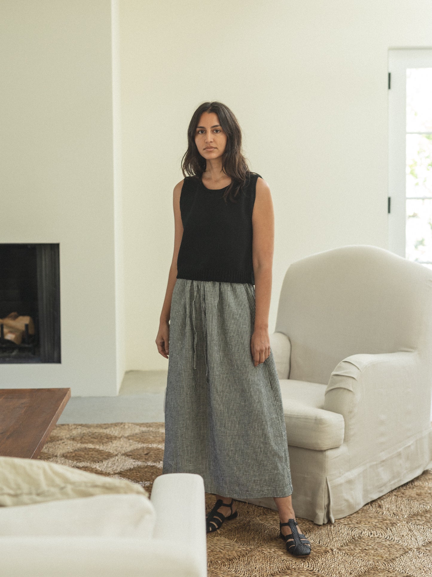 Adrie Skirt in Gingham Noir