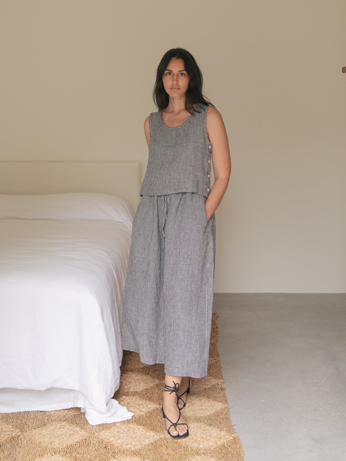 Adrie Skirt in Gingham Noir