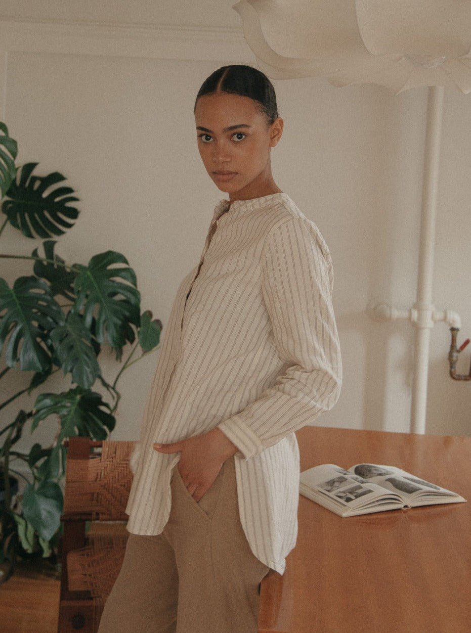 Theo Tunic Walnut Stripe