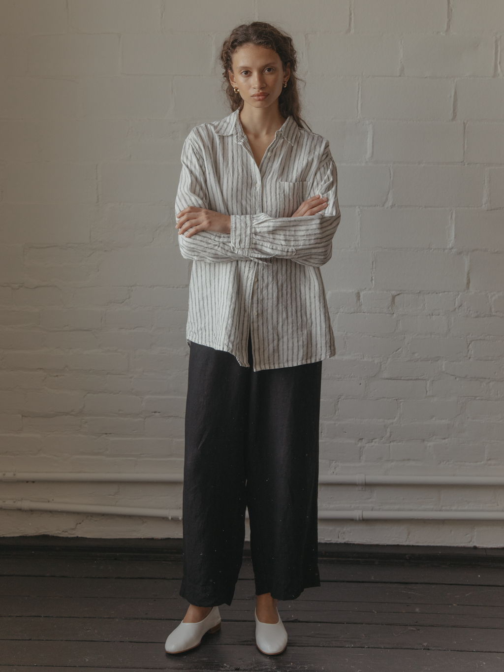 Britta Shirt Linen Vintage Stripe