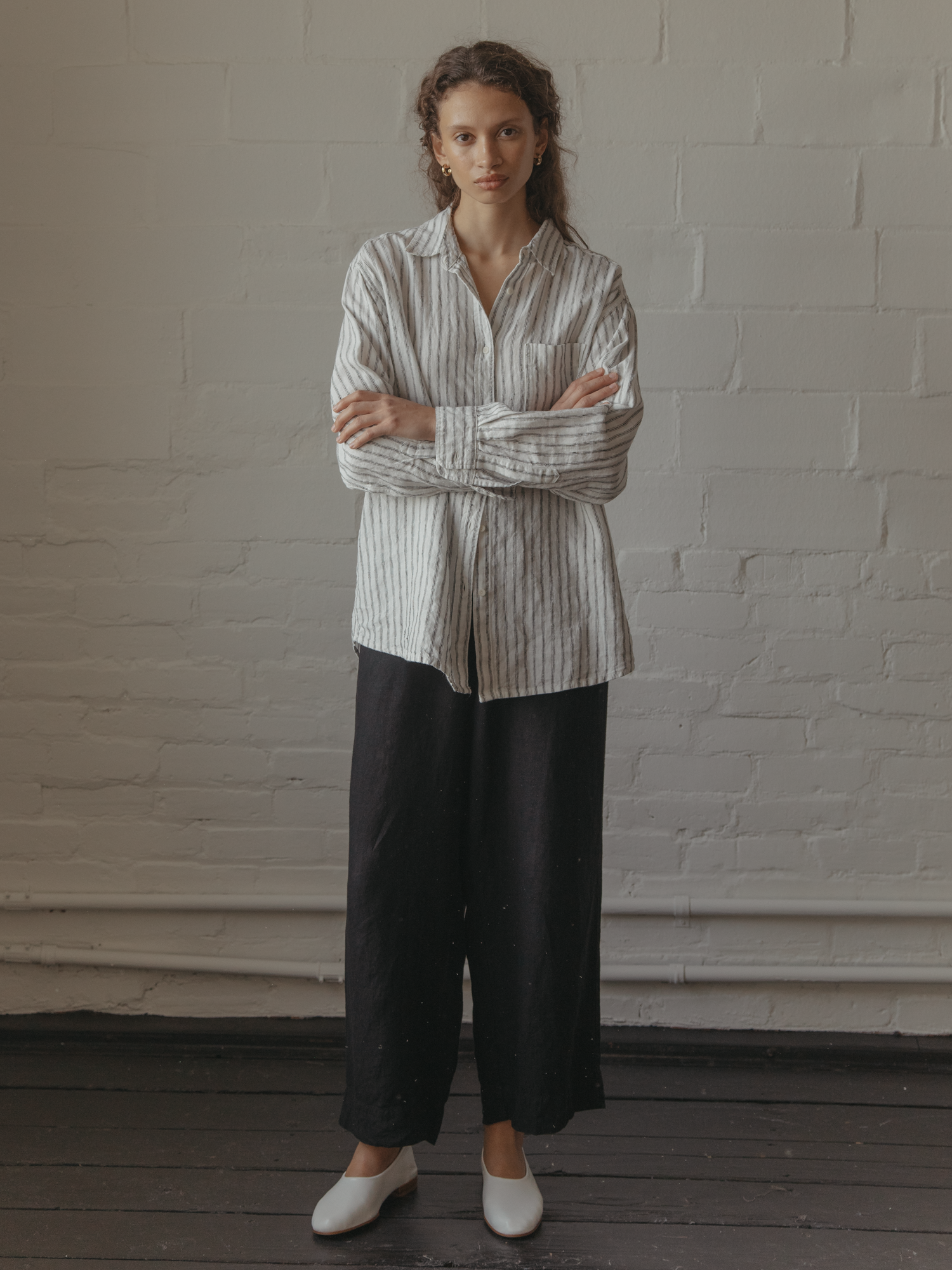 Britta Shirt Linen Vintage Stripe