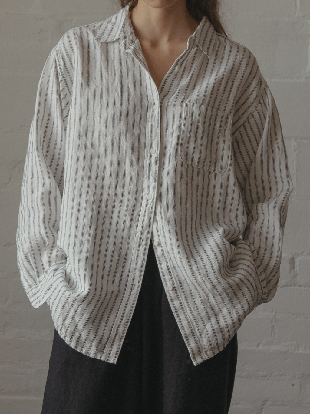 Britta Shirt Linen Vintage Stripe