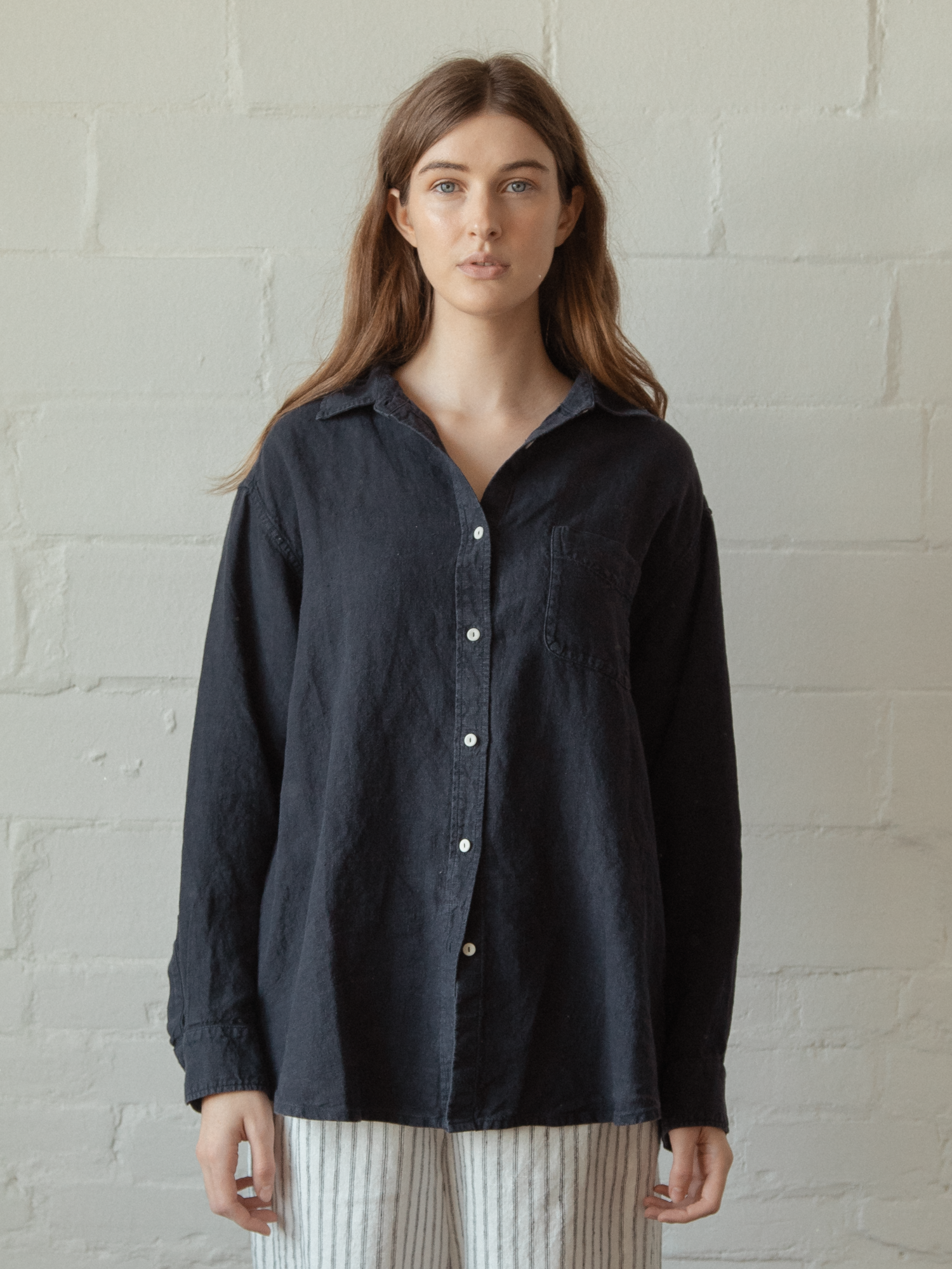 Britta Shirt Linen Navy