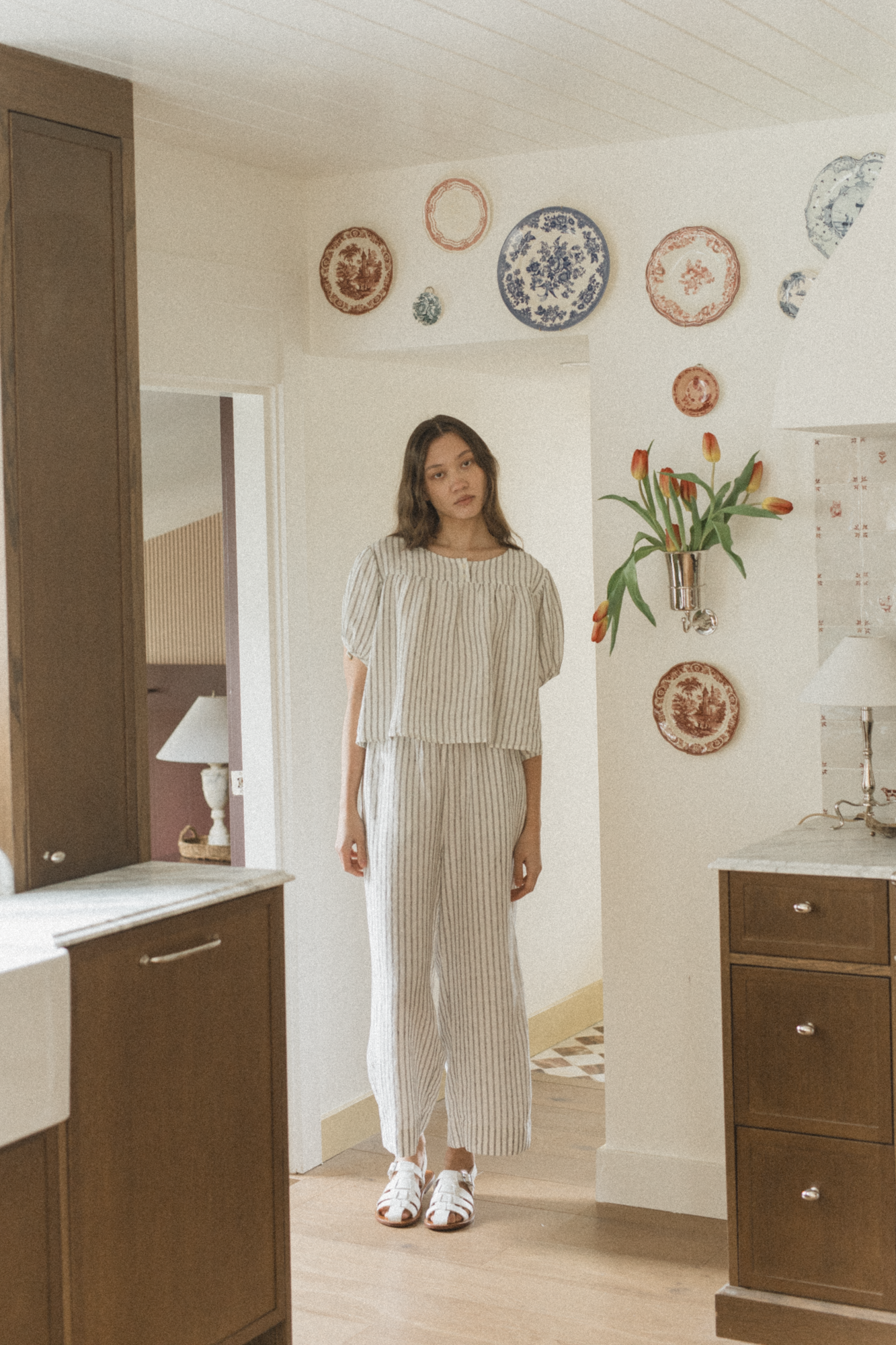 Olive Pant Vintage Stripe