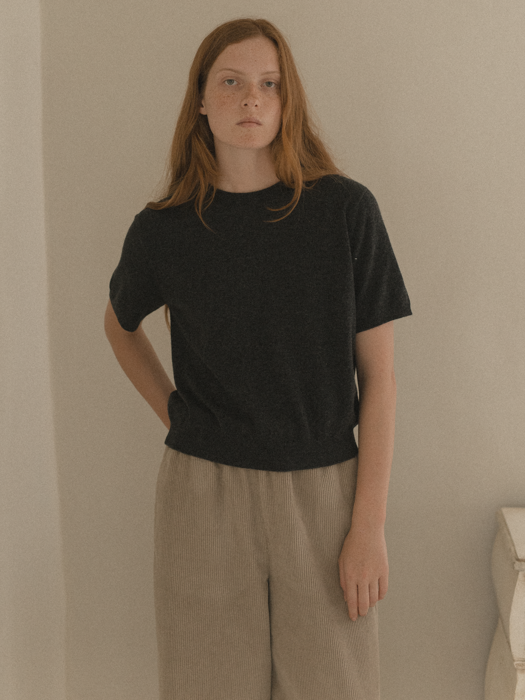 Lottie Knit Top Charcoal