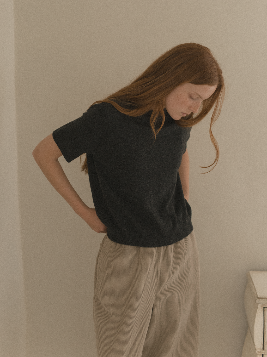Lottie Knit Top Charcoal
