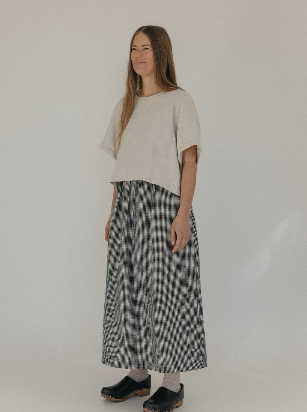 Adrie Skirt in Gingham Noir
