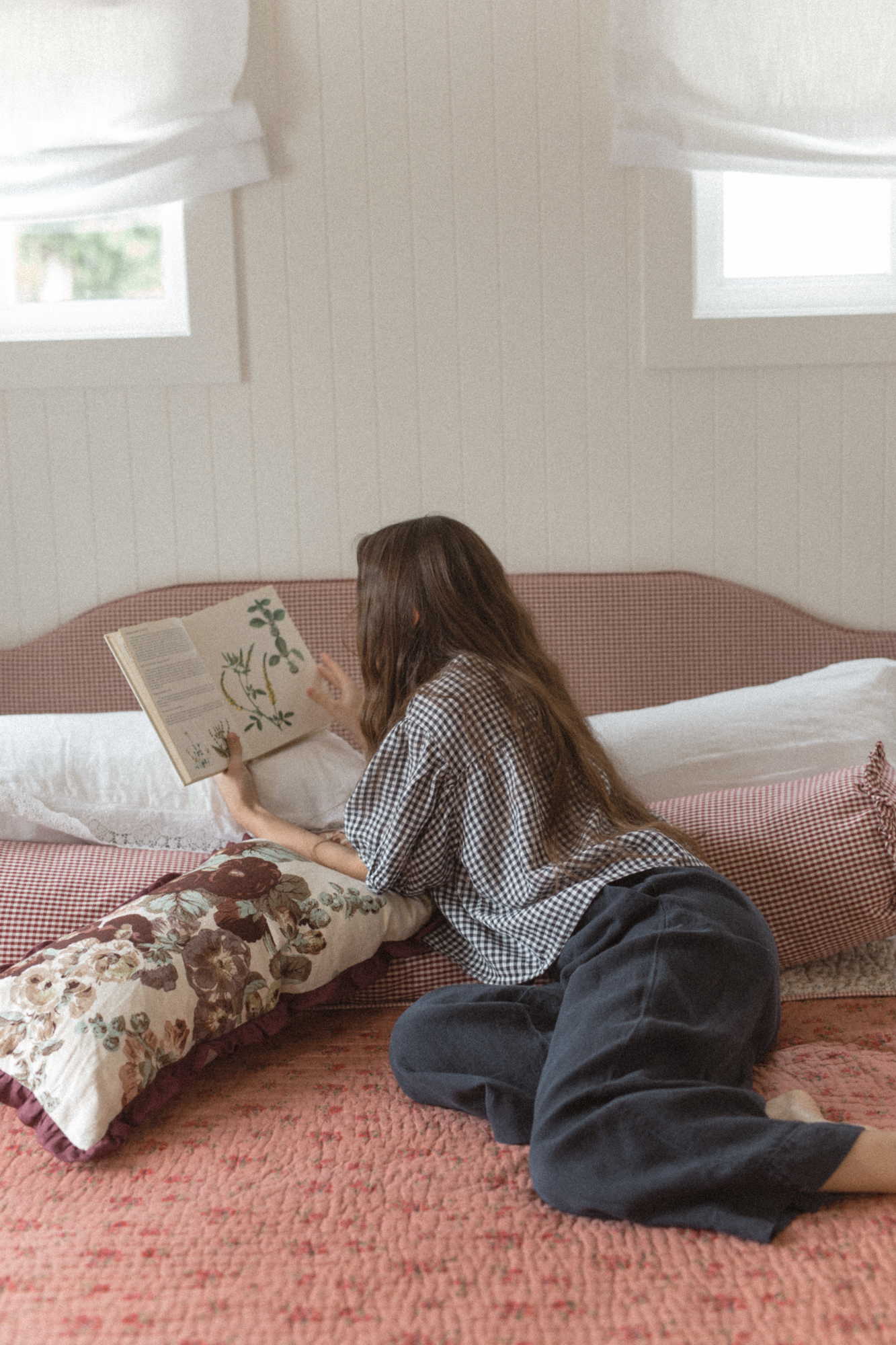 Cosette Top Marine Gingham