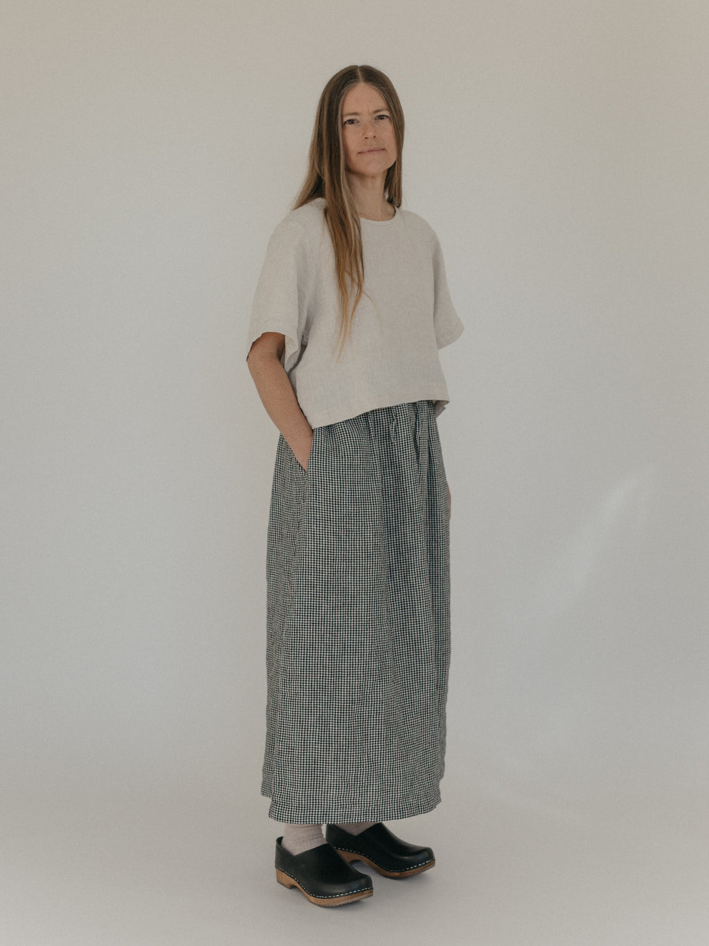 Adrie Skirt in Gingham Noir