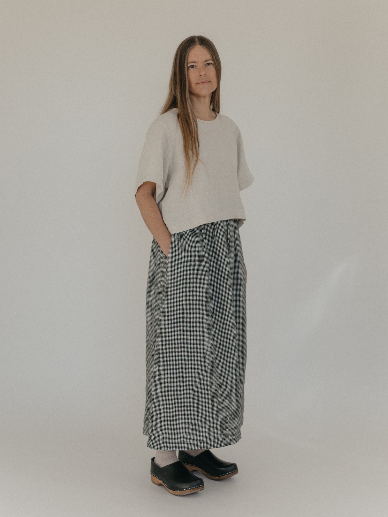 Adrie Skirt in Gingham Noir