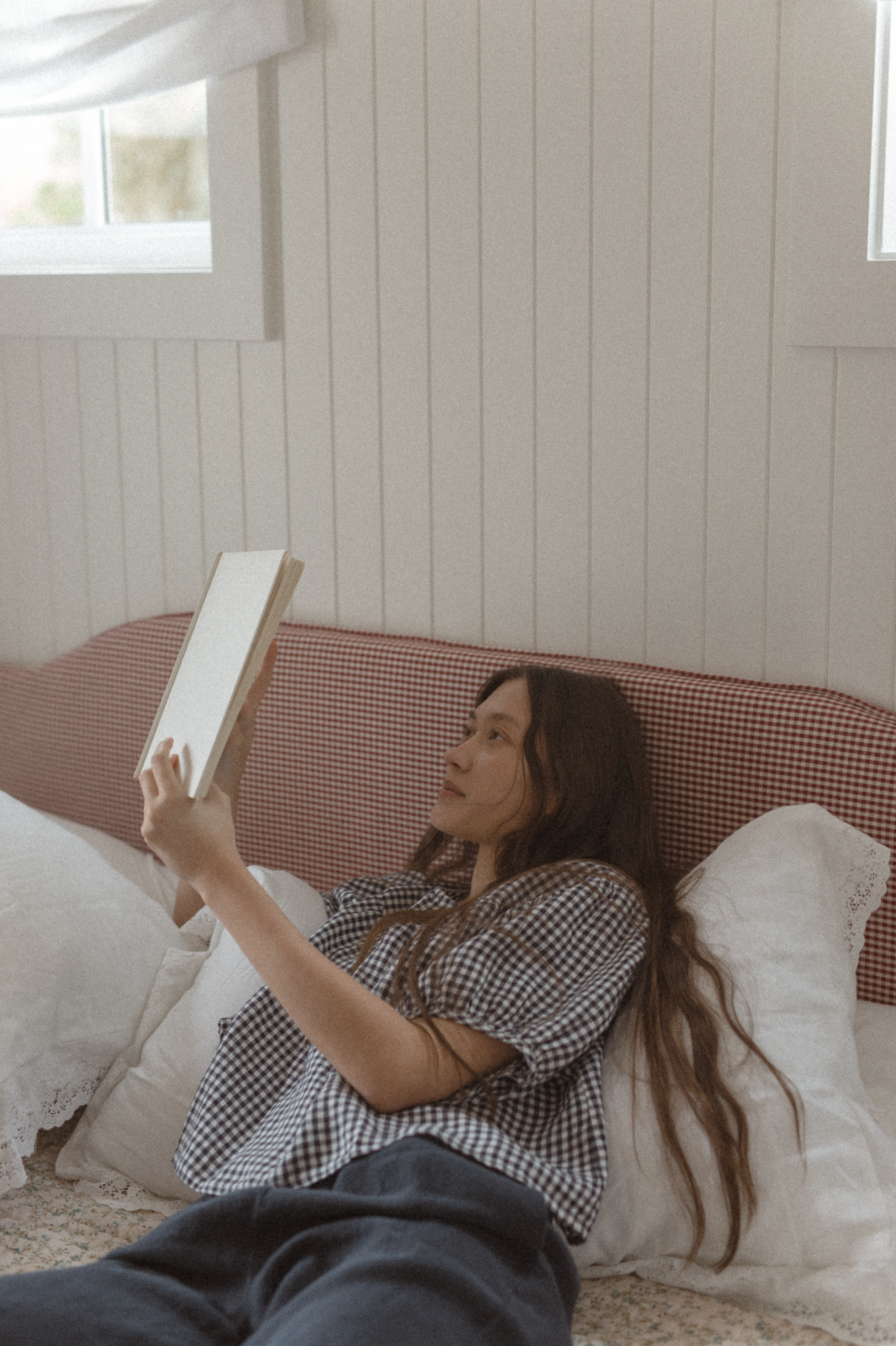 Cosette Top Marine Gingham