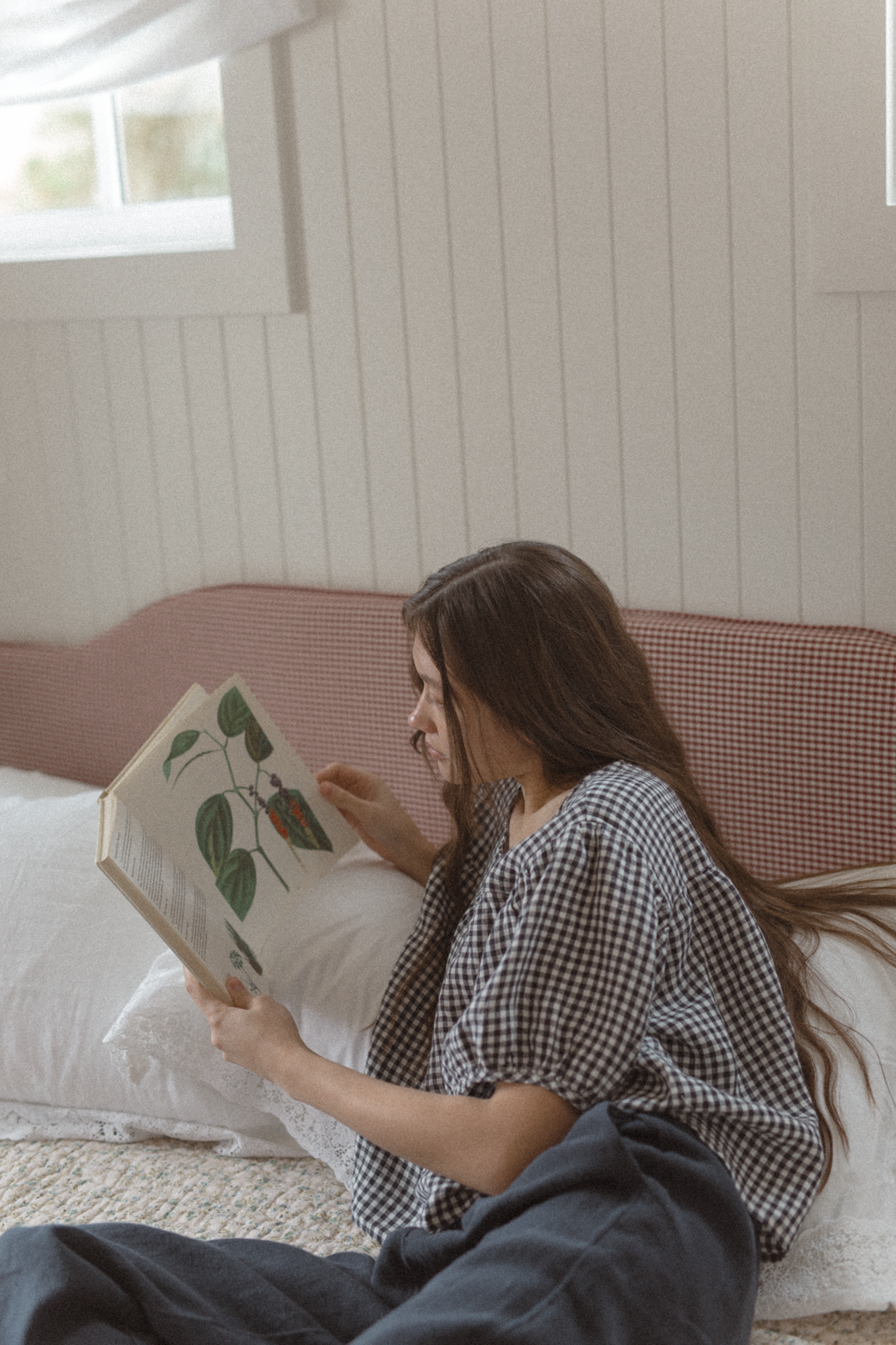 Cosette Top Marine Gingham